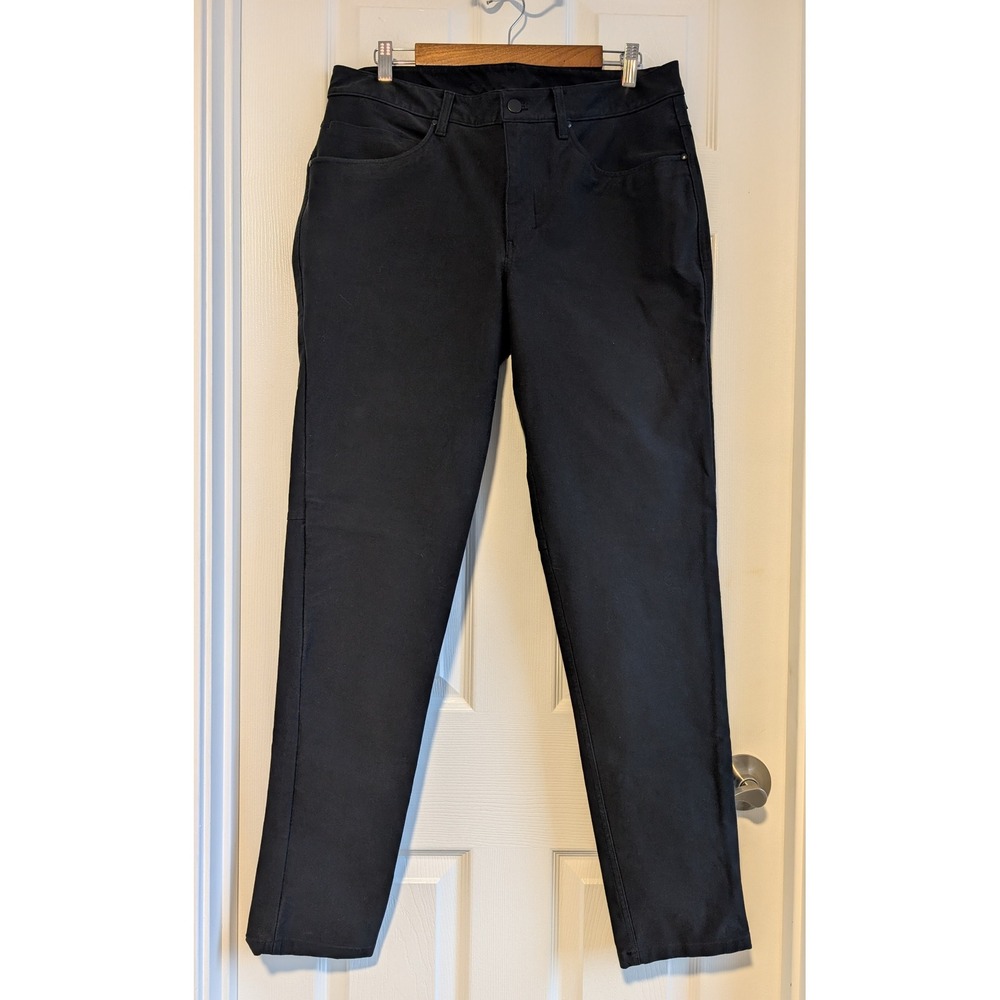 Lululemon ABC Pants Mens 34 Black Five Pocket Cotton Blend Slim Tapered Trouser